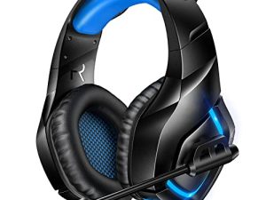 سماعة الألعاب PS4 مع صوت محيطي 7.1 ، سماعة رأس Xbox One مع ميكروفون لإلغاء الضوضاء وضوء RGB LED ، سماعة رأس للألعاب على الأذن متوافقة مع نينتندو سويتش ، كمبيوتر محمول ، ماك