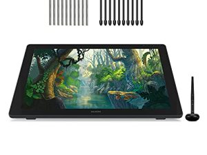 جهاز لوحي للرسم الرسومي HUION Kamvas 24 Plus QHD مع شاشة QD مغلفة بالكامل 140٪ sRGB 2.5K شاشة رسم رسومي خالية من البطارية قلم 8192 إمالة ضغط للكمبيوتر الشخصي / Mac / Android ، مع 10 قطع من اللباد