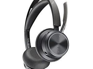Poly - Voyager Focus 2 UC USB-A Headset (Plantronics) - سماعة أذن مزدوجة بلوتوث (استريو) مع Boom Mic - متوافق مع USB-A PC / Mac - إلغاء الضوضاء النشط - يعمل مع الفرق ، التكبير (معتمد) والمزيد