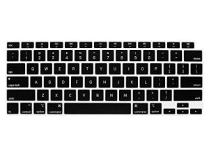 غطاء لوحة مفاتيح نحيف للغاية ProElife لـ 2021-2020 MacBook Air 13 بوصة موديل A2337 Apple M1 رقاقة A2179 (تخطيط الولايات المتحدة) مع ملحقات Touch ID لوحة مفاتيح سيليكون واقية الجلد (أسود)