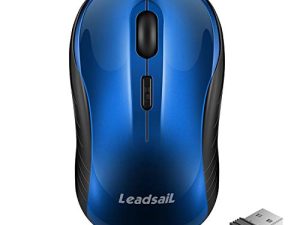 ماوس لاسلكي من LeadsaiL ماوس صامت 2.4G USB للكمبيوتر وماوس ضوئي مضغوط لاسلكي ماوس لاسلكي صغير هادئ ، بلا ضوضاء ، 4 أزرار ، 3 ماوس محمول DPI قابل للتعديل للكمبيوتر / الكمبيوتر المحمول / Windows / Mac / Linux