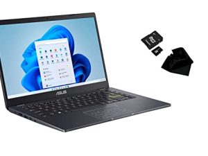 أحدث طراز ASUS E410 ، 14 بوصة HD (1366 × 768) ، Intel Pentium N4020 ، 4 جيجابايت LPDDR4 ، 64 جيجابايت eMMC ، Intel HD Graphics 500 ، Windows 10 Home in S Mode ، أسود ، مع حزمة ملحقات Kwalicable