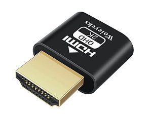 HDMI Dummy Plug 1080P / QHD Virtual Monitor Display Emulator متوافق مع Windows و Mac OS و Linux Support 1920x1080P دقة متعددة (1 Pack)