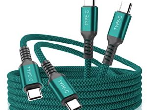 كبل Elebase USB C إلى النوع C بقدرة 100 واط ، عبوة 10 أقدام 2 ، توصيل الطاقة سريع الشحن PD سلك شاحن لأجهزة MacBook ، iPad Pro 10 10th Air 4 4th 5 5th Mini 6 6th Generation ، Samsung Galaxy Z Flip Fold 3 ، Google Pixel