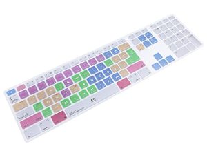 WYGCH اختصارات رفيعة للغاية لوحة مفاتيح سيليكون ممتدة غطاء واقٍ للوحة مفاتيح Mac من الألومنيوم السلكية MB110LL / B (A1243) لوحة مفاتيح رقمية (لـ Adobe Premiere Pro CC)