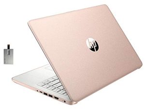 كمبيوتر محمول 2021 HP Stream 14 بوصة عالي الدقة ، معالج Intel Celeron N4020 ، ذاكرة وصول عشوائي 4 جيجابايت ، 64 جيجابايت eMMC ، صوت عالي الدقة ، كاميرا ويب عالية الدقة ، رسومات Intel UHD 600 ، مكتب لمدة عام ، HDMI ، Win 10S ، ذهبي وردي ، بطاقة SnowBell USB 32 جيجابايت