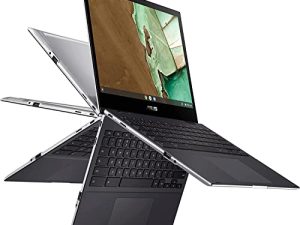 ASUS Chromebook Flip CM3 ، شاشة لمس HD NanoEdge مقاس 12 بوصة ، MediaTek 8183 ، وحدة معالجة الرسومات Arm Mali-G72 MP3 ، سعة تخزين 64 جيجابايت ، ذاكرة وصول عشوائي سعتها 4 جيجابايت ، واي فاي 5 ، نظام تشغيل كروم ، ألمنيوم ، رمادي معدني ، CM3200FVA (متجدد)