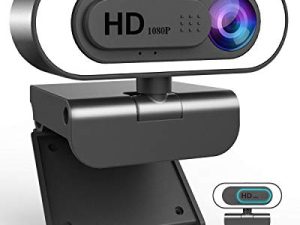 كاميرا ويب متدفقة مع ميكروفون Ring Light-HD 1080P Face Web Cam مع غطاء الخصوصية وحامل ثلاثي القوائم لسطح المكتب / الكمبيوتر المحمول / الكمبيوتر الشخصي / MAC ، كاميرا الويب للكمبيوتر ، Skype ، YouTube ، Zoom ، Xbox One Conference and PS4 ...