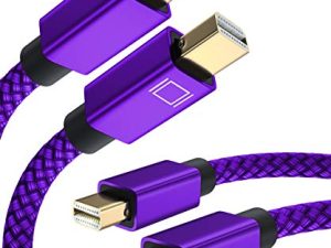 Mini DisplayPort إلى Mini DP Cable 6.6FT (عبوتان) ، Thunderbolt 2 متوافق مع 4K 60Hz Mini DP Male إلى Mini Display Port Male Cord لأجهزة MacBook و Mac Air و iMac و Microsoft Surface Book Pro 3 4 5 و Lenovo Thinkpad