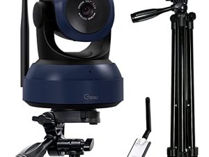 Gsou Wireless Webcam ، 1080P HD Video Calling and Streaming Camera ، Plug and Play ، مجال قابل للتعديل من زاوية كاميرا الكمبيوتر للكمبيوتر الشخصي / Mac / الكمبيوتر المحمول / MacBook ، يعمل مع التكبير ، يلتقي ، Skype ، Teams (مع حامل ثلاثي القوائم)