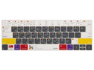 غطاء لوحة مفاتيح MOSISO سيليكون متوافق مع MacBook Pro مع شريط اللمس 13 و 15 بوصة 2019 2018 2017 2016 (الطراز: A2159 ، A1989 ، A1990 ، A1706 ، A1707) مع معرف اللمس ، اختصار Mac OS X ، أبيض