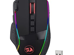 ماوس ألعاب لاسلكي Redragon M991 ، ماوس ألعاب سلكي / لاسلكي 19000 نقطة في البوصة مع مفتاح فاير سريع ، 9 أزرار ماكرو ، سعة طاقة متينة لمدة 45 ساعة وإضاءة خلفية RGB للكمبيوتر الشخصي / Mac / الكمبيوتر المحمول