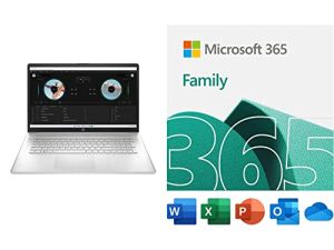 لاب توب إتش بي مقاس 17 بوصة ، معالج Intel Core i5-1135G7 ، رسومات Intel Iris Xe ، ذاكرة وصول عشوائي 8 جيجا بايت ، 512 جيجا بايت SSD ، Windows 11 Home ، فضي طبيعي مع عائلة Microsoft 365 | اشتراك لمدة 15 شهر | تنزيل جهاز الكمبيوتر / جهاز Mac