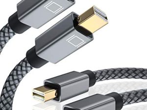 Mini DisplayPort إلى Mini DP Cable 6.6FT (عبوتان) ، Thunderbolt 2 متوافق مع 4K 60Hz Mini DP Male إلى Mini Display Port Male Cord لأجهزة MacBook و Mac Air و iMac و Microsoft Surface Book Pro 3 4 5 و Lenovo Thinkpad