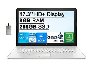 كمبيوتر محمول 2021 HP 17.3 بوصة HD + BrightView ، معالج Intel Core i3-1115G4 (Beats i5-1035g1) ، ذاكرة وصول عشوائي 8 جيجا بايت ، 256 جيجا بايت PCIe SSD ، رسومات Intel UHD ، كاميرا ويب عالية الدقة ، صوت عالي الدقة ، Windows 11 S ، فضي ، بطاقة USB 32 جيجا بايت