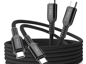 كابل Elebase USB C إلى النوع C بقدرة 100 وات 6.6 قدم 2 عبوة ، سلك شاحن PD للشحن السريع لتوصيل الطاقة لجهاز MacBook ، iPad Pro 10 10th Air 4 4th 5th Mini 6 6th Generation ، Samsung Galaxy Z Flip Fold 3 ، Google Pixel