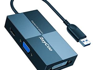 محول USB إلى HDMI VGA DVI لنظام التشغيل Mac OS ، محول 2K Full HD USB إلى HDMI ، محول USB 3.0 إلى VGA HDMI لشاشات متعددة حتى 2048x1152 يدعم Windows 7/8/10 ، نظام Mac OS X [لا Linux]