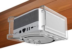 CaSZLUTION Mac Studio Mount - حامل عمودي لسطح المكتب Mac Studio ، أو مثبت على الحائط أو أسفل سطح المكتب لـ Mac Studio - 3 طرق للتثبيت قاعدة تثبيت أكريليك متوافقة مع Apple Mac Studio