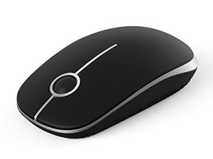 Unipows Wireless Mouse - 2.4G فأرة كمبيوتر محمول نحيف مع مستقبل نانو ، فأرة ضوئية محمولة أقل ضوضاء لأجهزة الكمبيوتر المحمول والكمبيوتر الشخصي والكمبيوتر المحمول والكمبيوتر وماك (أسود وفضي)