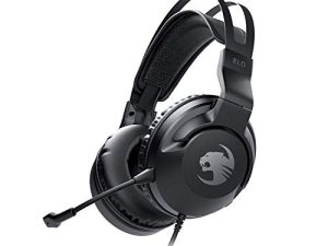 ROCCAT Elo X Stereo PC Gaming Headset، Wired Cross-Platform Headphones for Mac، Xbox Series X | S، Xbox One، PlayStation، and Mobile ، ميكروفون إلغاء الضوضاء القابل للفصل ، خفيف الوزن ، أسود
