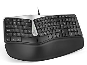 لوحة مفاتيح Nulea Ergonomic ، لوحة مفاتيح سلكية منفصلة مع دعم وسادة للمعصم وراحة اليد ، تتميز بمنافذ USB مزدوجة ، لوحة مفاتيح كتابة طبيعية لنفق الرسغ ، متوافقة مع Windows / Mac