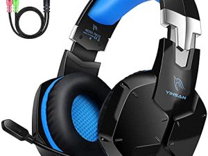 سماعة الألعاب لجهاز التحكم PS4 Xbox One PC PS5 ، سماعة رأس بإلغاء الضوضاء فوق الأذن مع ميكروفون ، قلاب لكتم الصوت ، سماعة أذن محيطية خفيفة الوزن ، غطاء للأذنين بذاكرة ناعمة لأجهزة الكمبيوتر المحمول Mac
