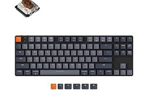 Keychron K1 ، Tenkeyless Layout 87 مفتاحًا فائق النحافة بلوتوث لاسلكي / لوحة مفاتيح ميكانيكية سلكية USB مزودة بمفتاح Gateron Brown بإضاءة خلفية LED بيضاء متوافقة مع Mac Windows-الإصدار 5