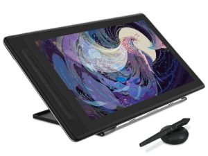 جهاز لوحي للرسم من HUION KAMVAS Pro 16 2.5K QHD مع شاشة QLED جهاز لوحي للرسومات مغلف بالكامل مع قلم بدون بطارية PW517 للفنون الرقمية والطلاء والتصميم ، متوافق مع Mac و Windows و Android و Linux