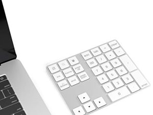 لوحة مفاتيح رقمية بتقنية البلوتوث مع اختصارات متعددة 34 مفتاح لوحة أرقام لاسلكية محمولة لوحة أرقام رفيعة لأجهزة iPad / Mac / الكمبيوتر المحمول / الكمبيوتر الشخصي متوافق مع نظام Windows Android iOS