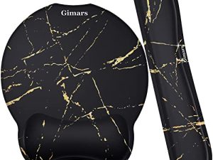 Gimars Upgrade تكبير فائق النعومة من الجل الناعم الناعم لوحة ماوس مريحة تدعم المعصم ومسند معصم لوحة المفاتيح للكمبيوتر والكمبيوتر المحمول وأجهزة Mac والألعاب والمكتب ، متينة ومريحة وتخفيف الآلام