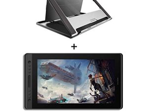 جهاز لوحي للرسم بالرسومات HUION KAMVAS Pro 16 مزود بشاشة مائلة بالكامل وخالية من البطاريات مزودة بحامل قابل للتعديل ، متوافق مع أنظمة التشغيل Windows و Mac و Linux ، شاشة عرض مقاس 15.6 بوصة