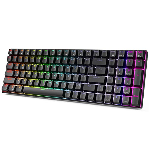 لوحة مفاتيح ميكانيكية RK ROYAL KLUDGE RK100 2.4G لاسلكية / بلوتوث / سلكية RGB ، 100 مفتاح 3 أوضاع قابلة للتوصيل ، لوحة مفاتيح ألعاب باللون البني قابلة للتبديل السريع لنظام Win / Mac لوحة مفاتيح ميكانيكية RK ROYAL KLUDGE RK100 2.4G لاسلكية / بلوتوث / سلكية RGB ، 100 مفتاح 3 أوضاع قابلة للتوصيل ، لوحة مفاتيح ألعاب باللون البني قابلة للتبديل السريع لنظام Win / Mac