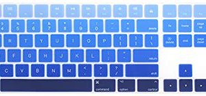 WYGCH سيليكون رفيع للغاية بالحجم الكامل غطاء لوحة مفاتيح رقمية لاسلكية لجهاز Mac 2017 أحدث لوحة مفاتيح سحرية مع لوحة مفاتيح رقمية MQ052LL / A A1843 تخطيط الولايات المتحدة ، أومبير أزرق