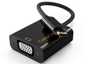 CableCreation USB C إلى محول VGA ، محول USB من النوع C إلى VGA ، متوافق مع MacBook Pro 2020 ، Mac Mini ، iPad Pro 2021/2020 ، Surface Pro 7 ، Chromebook Pixel ، XPS 13 ، Galaxy S22 / S20 ، أسود
