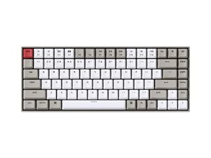 Keychron K2 لوحة مفاتيح ميكانيكية لاسلكية تعمل بالبلوتوث قابلة للتبديل السريع لأجهزة Mac ، 75٪ تخطيط 84 مفتاح لوحة مفاتيح كمبيوتر سلكية متعددة المهام من النوع C لنظام التشغيل Windows مع مفتاح أحمر ميكانيكي لتزامن المفاتيح