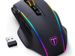 ماوس ألعاب لاسلكي RisoPhy ، ثلاثي الوضع 2.4G / USB-C / ماوس بلوتوث حتى 10000 ديسيبل متوحد الخواص ، إضاءة خلفية كروما RGB ، ماوس مريح مع 8 أزرار قابلة للبرمجة ، ذاكرة داخلية ، ماوس لاسلكي لأجهزة الكمبيوتر المحمول ، الكمبيوتر الشخصي ، ألعاب Mac