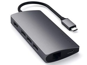 Satechi USB C Hub محول متعدد المنافذ V2 - 4K HDMI (60 هرتز) ، شحن 60 واط USB C ، GbE ، قارئات بطاقات SD / Micro ، USB 3.0 - لـ 2022 MacBook Pro / Air M2 ، 2021 MacBook Pro ، 2020 MacBook Pro / Air M1 (Space رمادي)