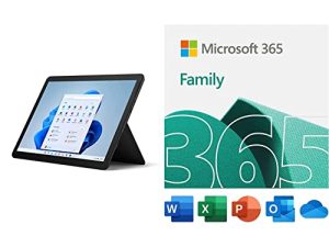 Microsoft Surface Go 3-10.5 "شاشة تعمل باللمس - Intel® Pentium® Gold - ذاكرة 8 جيجا بايت - 128 جيجا بايت SSD - أسود (أحدث طراز) مع عائلة Microsoft 365 | اشتراك لمدة 15 شهرًا | تنزيل الكمبيوتر الشخصي / Mac