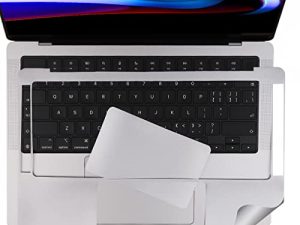 May Chen لجهاز MacBook Pro مقاس 16 بوصة 2021 إصدار A2485 ملصقات راحة اليد غطاء مسند للمعصم مع واقي لوحة اللمس مع غطاء لوحة اللمس لجهاز MacBook Pro 16.2 "ملحق واقي ، فضي كامل