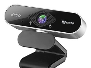 كاميرا ويب IFROO FHD 1080P مع ميكروفون ، زاوية عريضة بدون عين السمكة لكاميرا ويب الكمبيوتر المحمول المكتبي ، توصيل وتشغيل USB ، تكبير Skype متوافق مع YouTube Windows / Mac OS ، للبث المباشر والتسجيل والألعاب