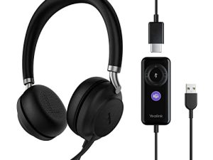 Yealink USB Headset UH38 ، سلكية Softphone Headset Teams معتمدة مع ميكروفون ، عناصر تحكم خطية مدمجة في Bluetooth ، تتصل بجهاز الكمبيوتر / الكمبيوتر المحمول / Mac / الكمبيوتر اللوحي / الهاتف الخلوي (USB-A)