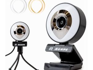 كاميرا ويب Agape HD 1080p التي تدعم الميكروفون ، معتمدة للتكبير ، متوافقة مع البث Twitch ، كاميرا الويب المتدفقة لسطح المكتب / Mac / الكمبيوتر المحمول [إصدار 2022 محدث]