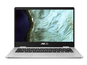 كمبيوتر محمول ASUS Chromebook- شاشة عرض NanoEdge عالية الدقة مقاس 15.6 بوصة مضادة للتوهج ، معالج Intel ثنائي النواة Celeron N3350 ، ذاكرة وصول عشوائي سعتها 4 جيجابايت ، 64 جيجابايت eMMC ، مفصلة 180 درجة ، نظام تشغيل Chrome- C523NA-BCLN6 فضي