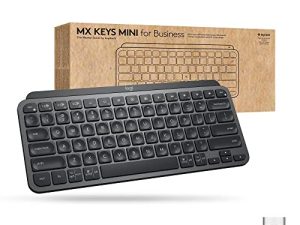 لوحة مفاتيح لاسلكية صغيرة مضاءة من Logitech MX Keys للأعمال ، مدمجة ، تقنية Logi Bolt ، بإضاءة خلفية ، قابلة لإعادة الشحن ، معتمدة عالميًا ، Windows / Mac / Chrome / Linux - جرافيت