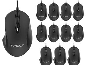 YUMQUA G189 USB ماوس سلكي 12 عبوة ، ماوس كمبيوتر مريح بصري للمكتب والمنزل مع 4 DPI قابلة للتعديل (حتى 1600) لأجهزة الكمبيوتر المحمول Mac