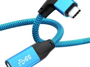 كابل تمديد USB C بزاوية قائمة من UseBean 1.6FT ، 90 درجة USB-C 3.1 Gen 2 10 جيجابت في الثانية ذكر إلى أنثى من النوع C 4K سلك موسع فيديو ، من أجل USB C Hub / Dock ، MacBook Pro / Air ، iPad Pro 2020 ، Samsung ، Nintendo Switch
