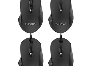 YUMQUA G189 USB فأرة سلكية 4 عبوات ، فأرة كمبيوتر مريحة للمكتب والمنزل مع 4 DPI قابلة للتعديل (حتى 1600) لأجهزة الكمبيوتر المحمول Mac