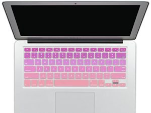 Batianda New Ombre Color Keyboard Cover واقي سيليكون لجهاز MacBook Air 13 "MacBook Pro 13" 15 "17" (مع أو بدون شاشة Retina) - وردي متدرج