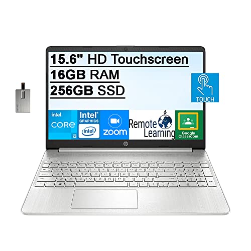 2022 HP 15.6 "HD Touchscreen Laptop Computer، 10th Gen Intel Core i3-1005G1، 16GB RAM، 256GB SSD، Intel UHD Graphics 620، HD Audio، HD Webcam، USB-C، Bluetooth، Win 10، Silver، 32GB SnowBell USB Card 2022 HP 15.6 "HD Touchscreen Laptop Computer، 10th Gen Intel Core i3-1005G1، 16GB RAM، 256GB SSD، Intel UHD Graphics 620، HD Audio، HD Webcam، USB-C، Bluetooth، Win 10، Silver، 32GB SnowBell USB Card