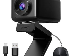 كاميرا ويب 1080P HD ، كاميرا ويب EMEET متدفقة مع 4 ميكروفونات لإزالة الضوضاء ، تركيز ذكي AI وتصحيح الإضاءة المنخفضة ، FOV قابل للتعديل ، مع غطاء الخصوصية ، التوصيل والتشغيل USB-C Webcam لـ YouTube ، Gaming Twitch ، PC / Mac-Jupiter.